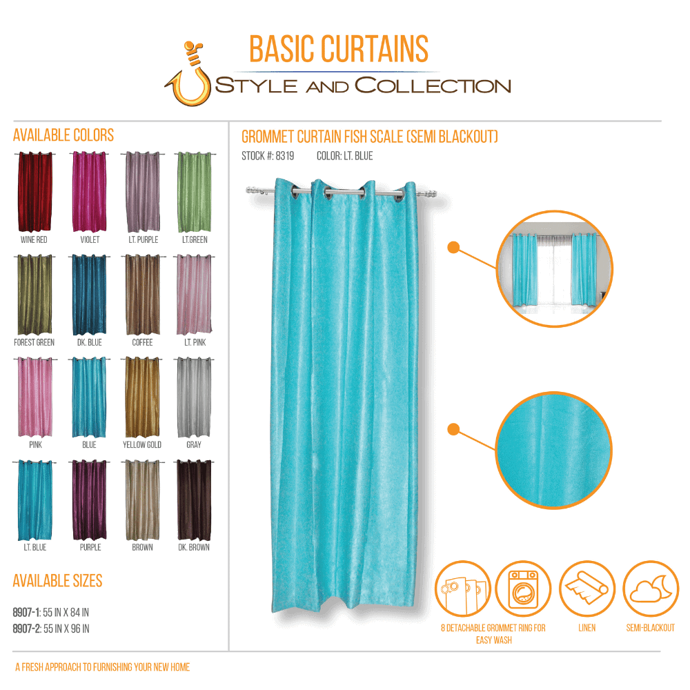 STYLE & COLLECTION Window Curtain Semi-Blackout Shimmer 55" x 84" Pink 