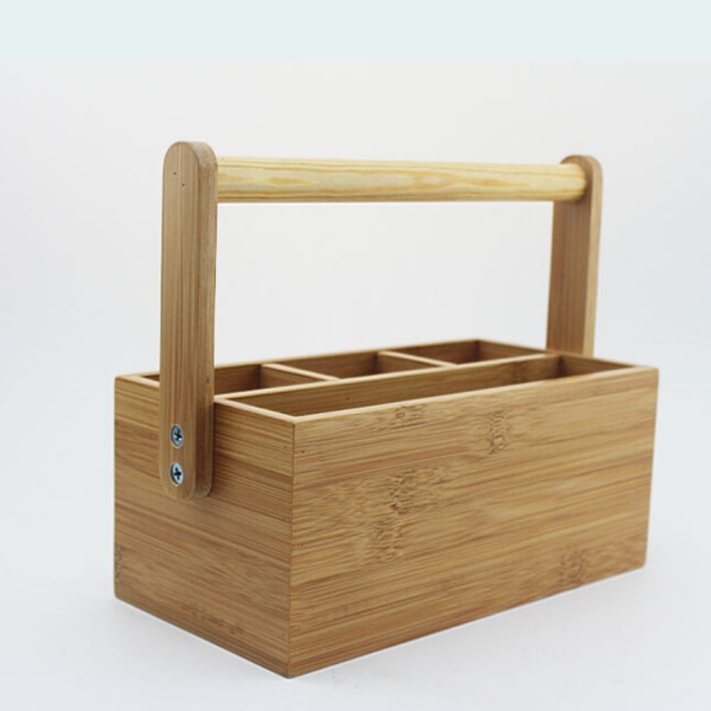 Dinner Essential Bamboo Utensil Drawer Organizer, Cutlery Tray Desk Drawer Organizer Silverware Holder Kitchen Knives Tray Drawer Organizer (2)