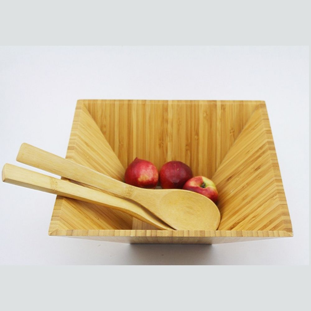 Dinner Essential 3pc Bamboo Salad Bowl Set with Servers