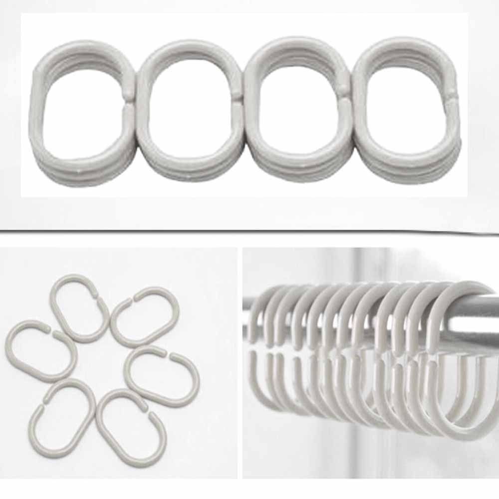 Shower Curtain 12 Piece C-Rings 3.9cmx5.8cm White