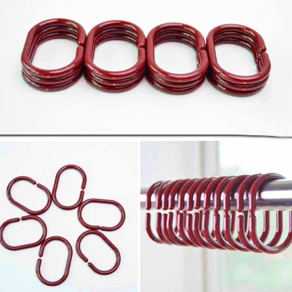 Shower Curtain 12 Piece C-Rings 3.9cmx5.8cm Red