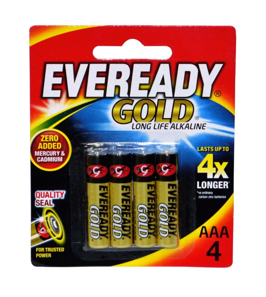 Eveready A92Bp4 Gold Alkaline Battery AAA by 4s
