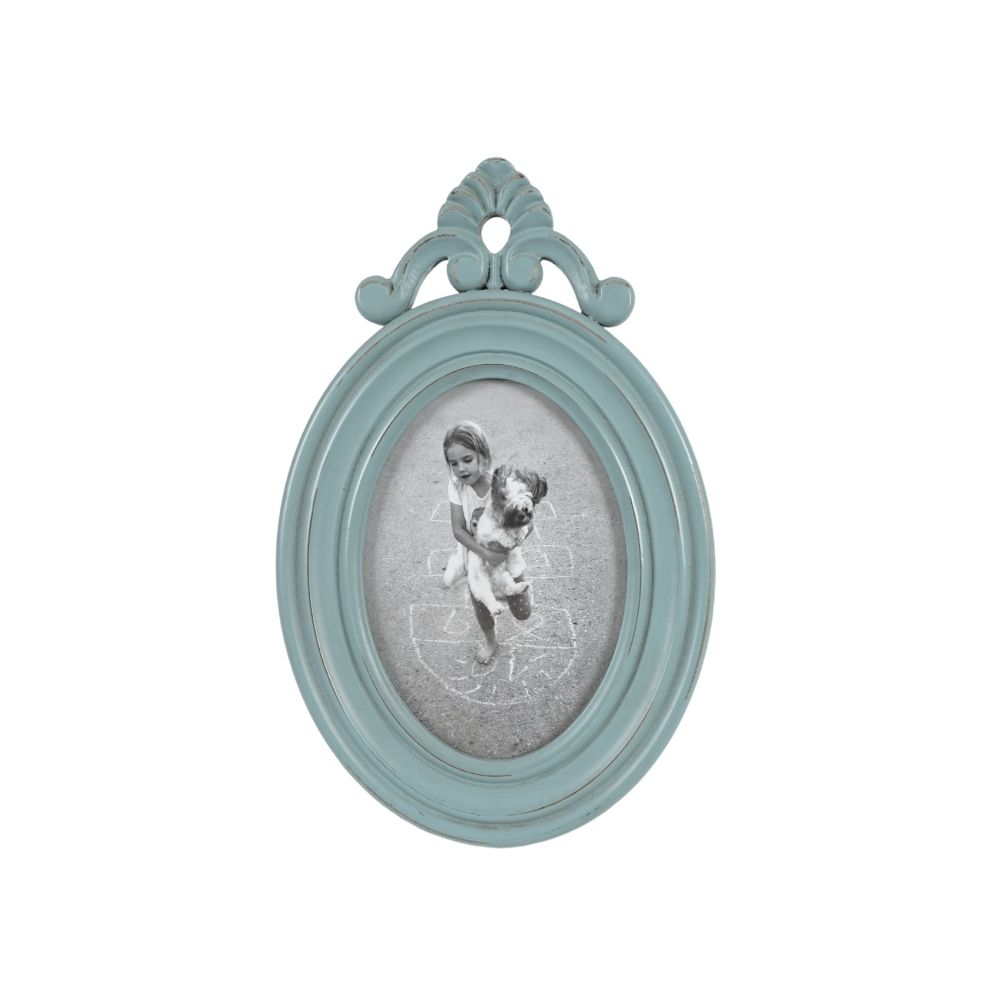 Distressed Oval 4x6 Photo Frame Pastel Color