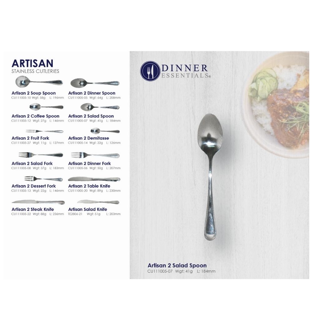 Dinner Essential Artistan 2 Salad Spoon 184mm