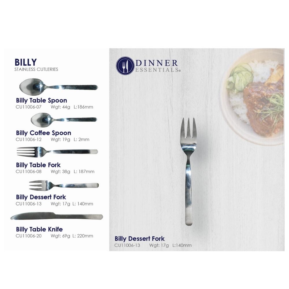 Dinner Essential Billy Dessert Fork 140mm