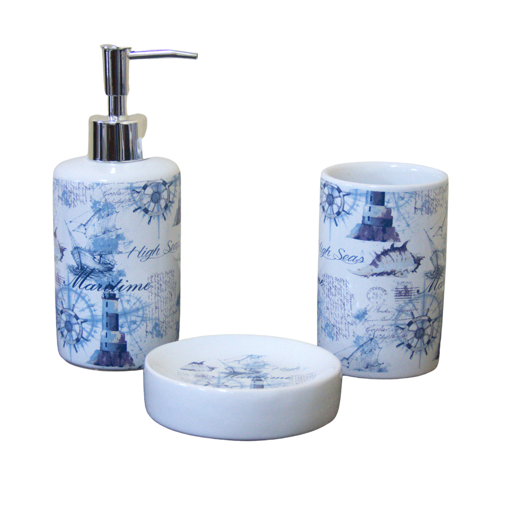 EZ SPACES 3PC CERAMIC BATH SET C100