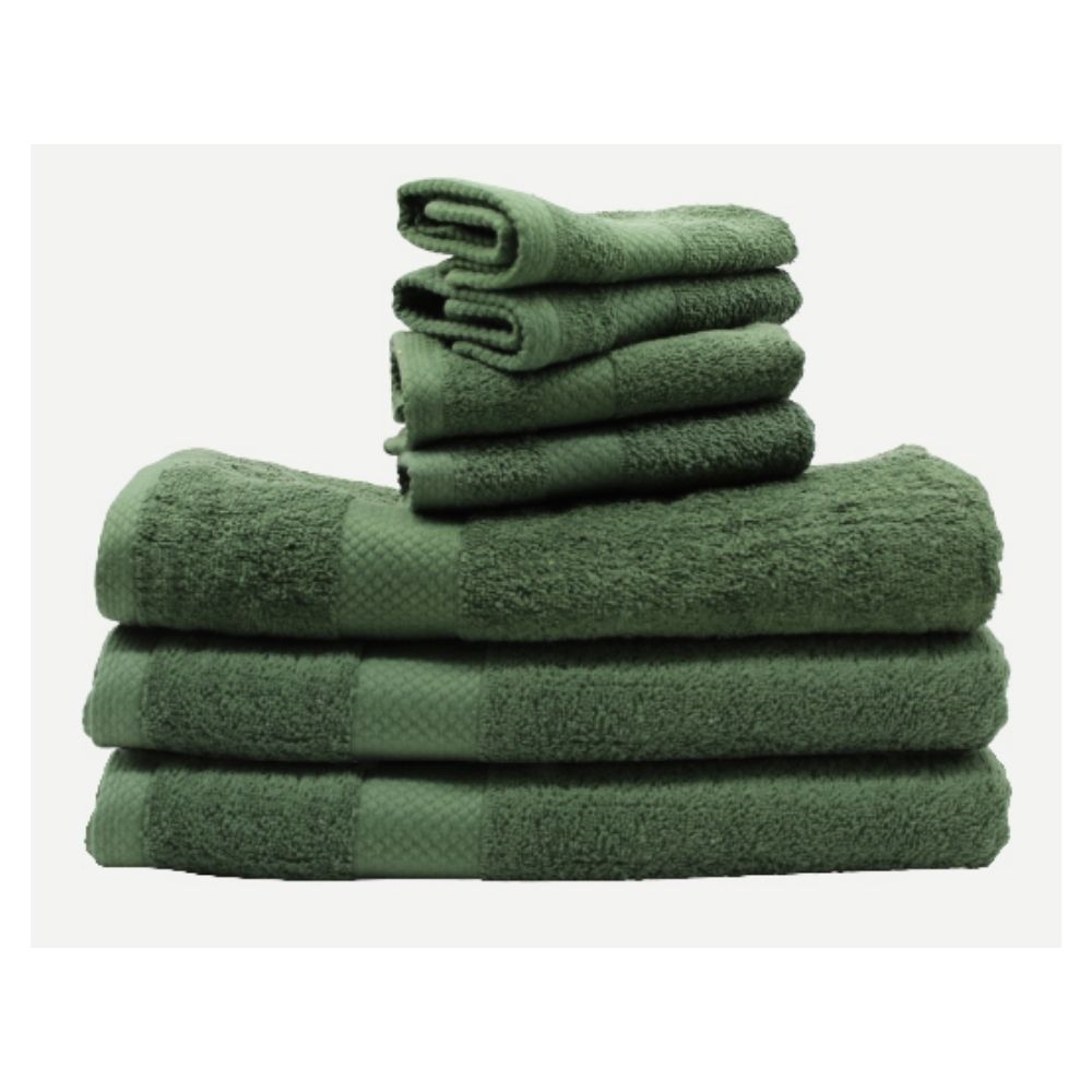 LINENS N' THINGS Face Towel Olivia Collection 12" x 12" Forest Green