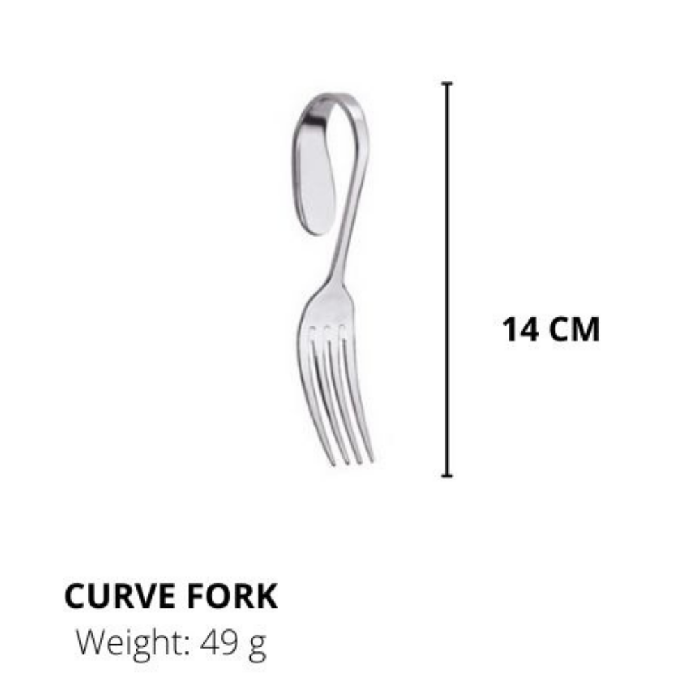 Lianyu Stainless Steel Fork, Durable Metal Fork,Curve Fork,Silverware Fork 14CM