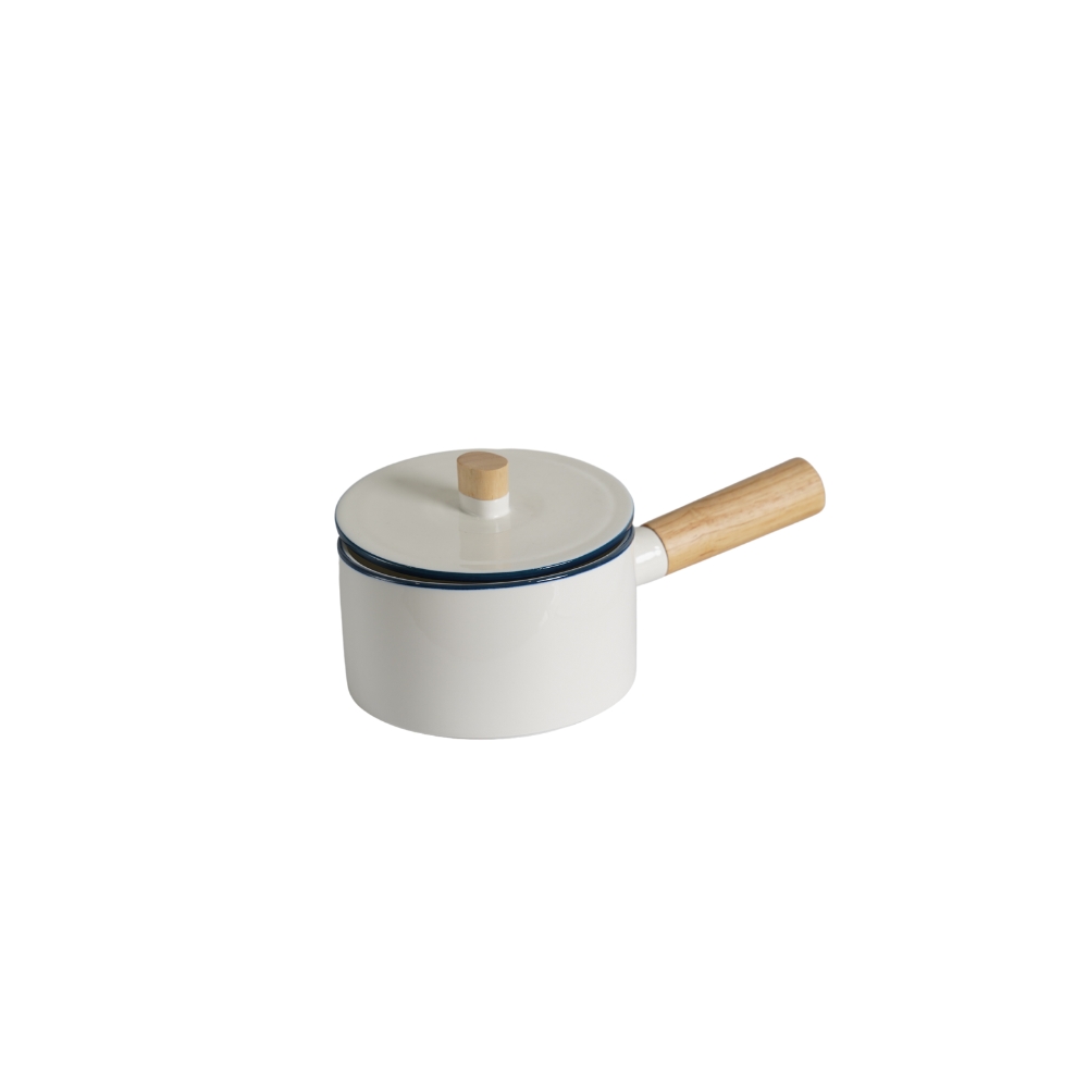 Omega Round Porcelain with Cover and Bamboo Handle 1000ml