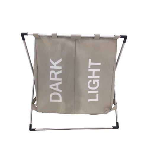 Fabric Hamper with 2 Division Light-Dark