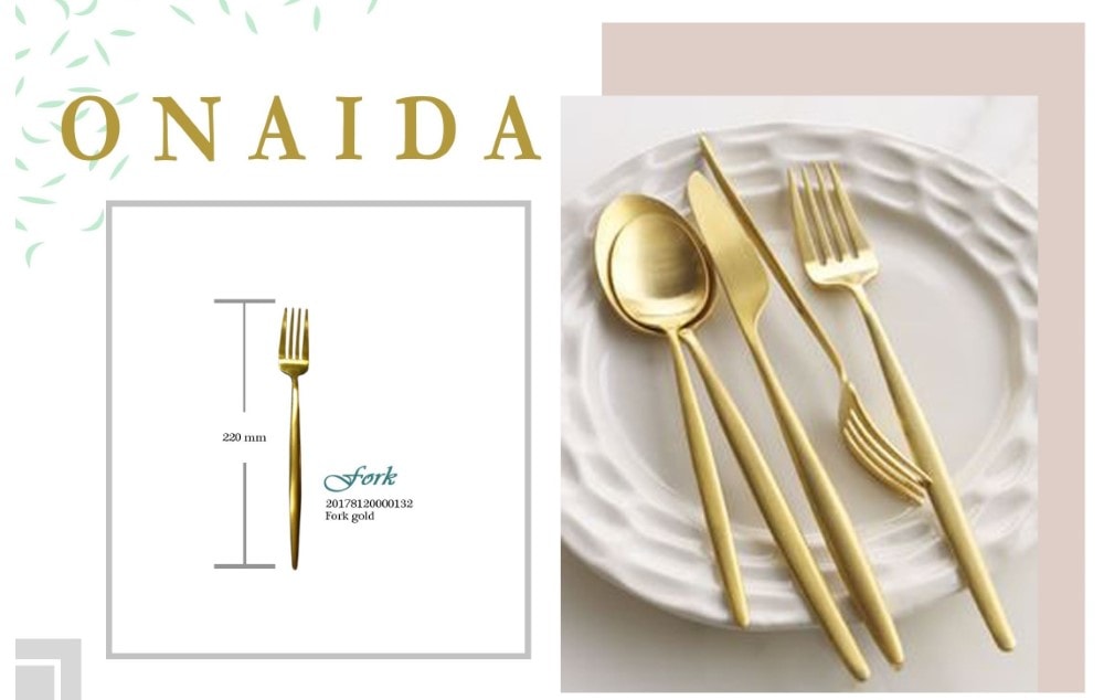 ONAIDA 220mm Dinner Fork Gold