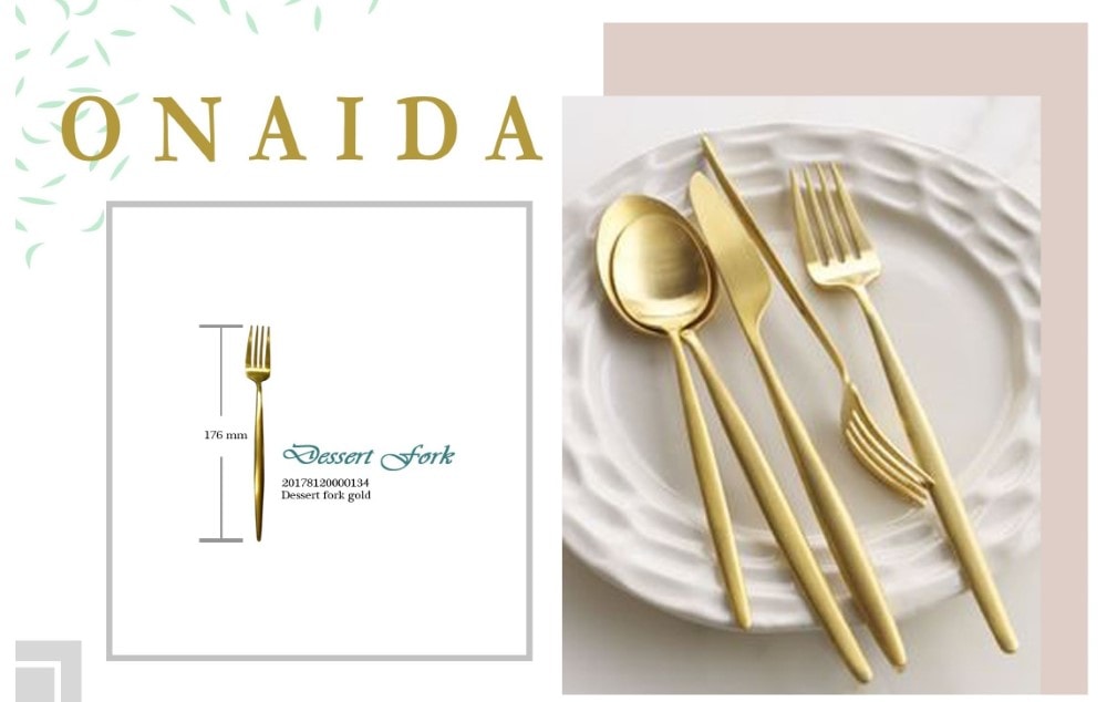 ONAIDA 176mm Dessert Fork Gold