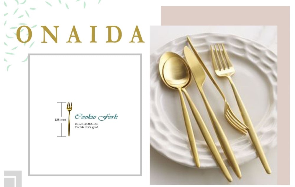 ONAIDA 138mm Cookie Fork Gold