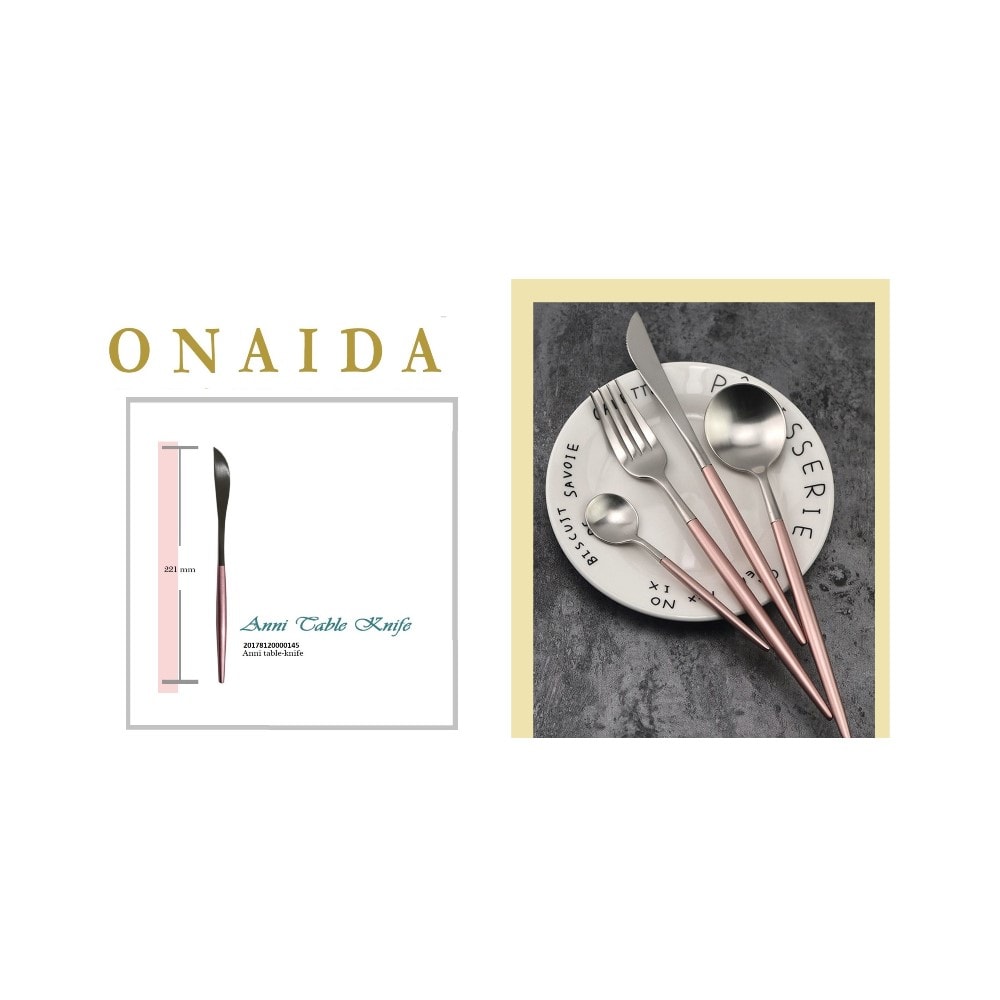 ONAIDA 221mm Table Knife Silver Pink
