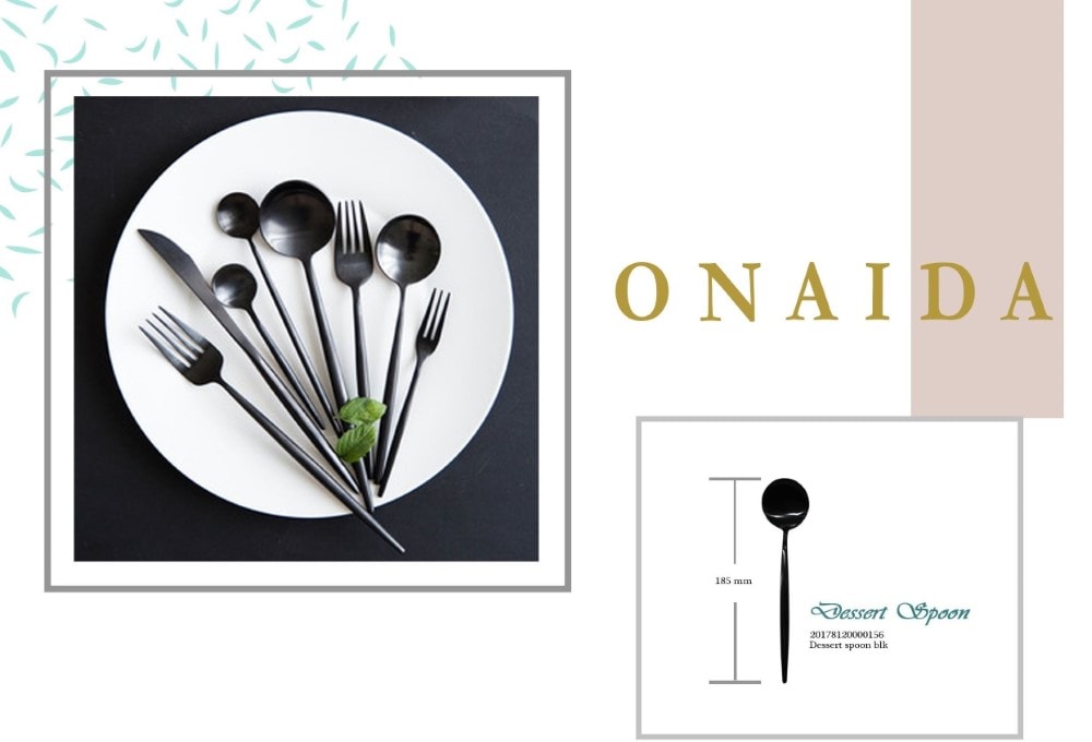 ONAIDA 185mm Dessert Spoon Black