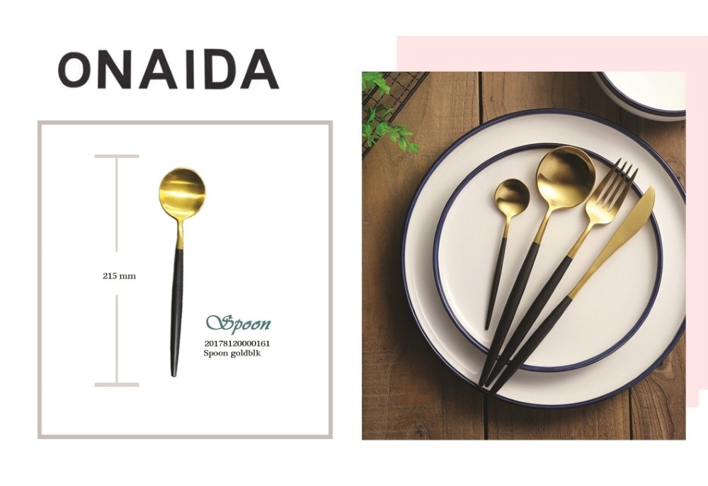 ONAIDA 215mm Dinner Spoon Gold Black