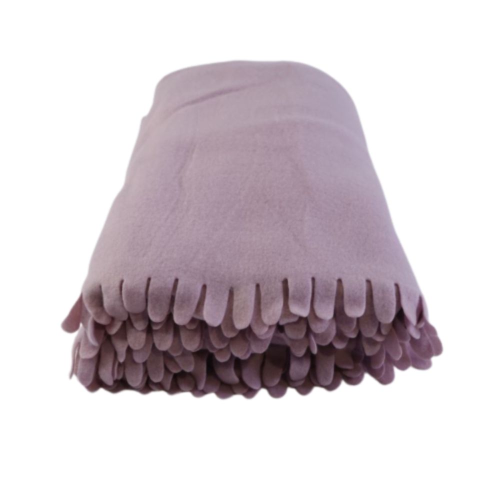 SNUGGLES Blanket Polar Fleece Scalloped 60" x 90" old rose