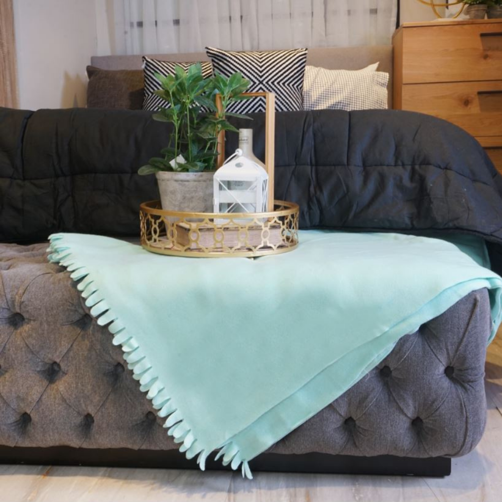 SNUGGLES Blanket Polar Fleece Scalloped 60" x 90" Teal