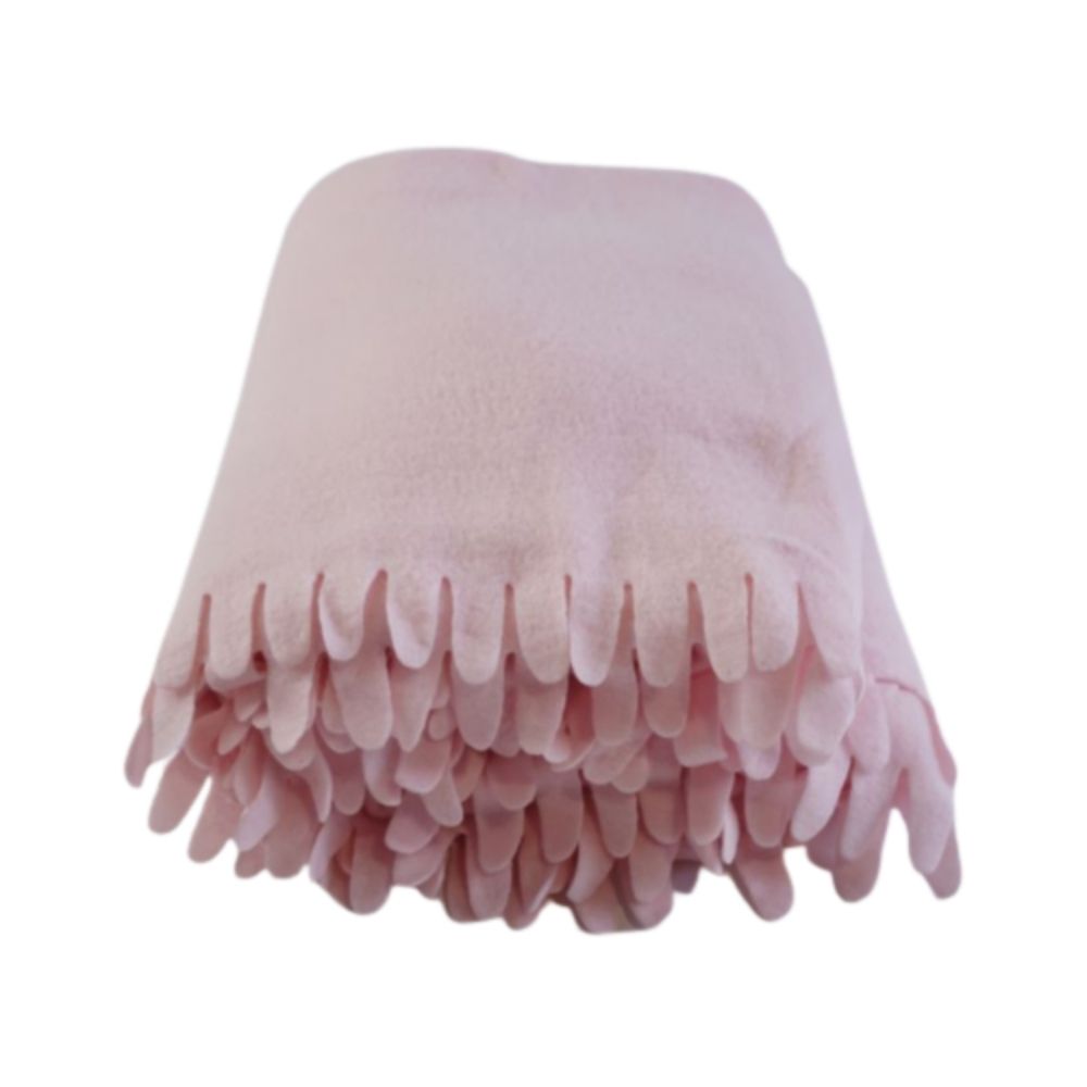 SNUGGLES Blanket Polar Fleece Scalloped 60" x 90" Fleshy Pink