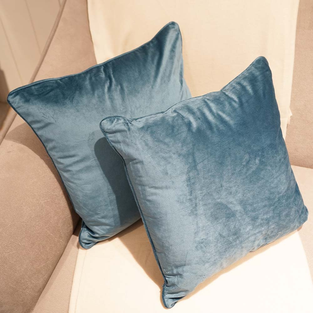 STYLE & COLLECTION Throw Pillow Case Velvet 18" x 18" Charcoal 