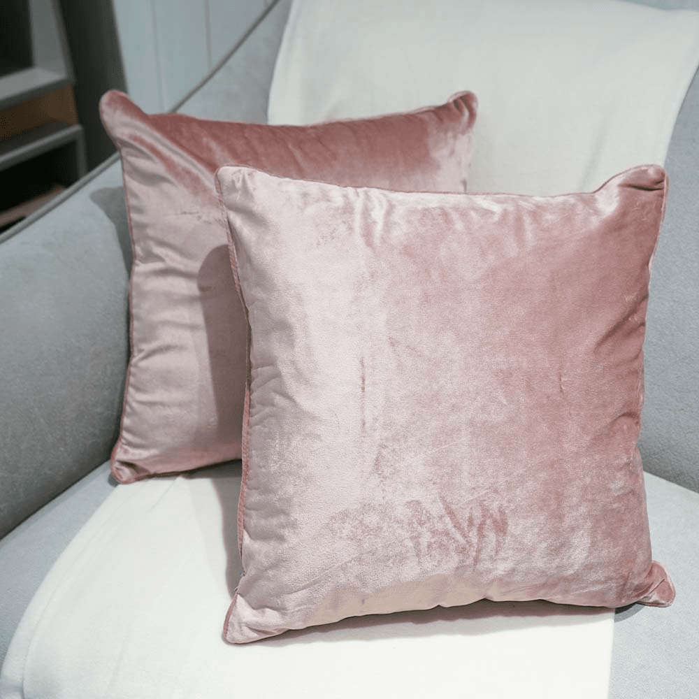 STYLE & COLLECTION Throw Pillow Case Velvet 18" x 18" Blush Pink 
