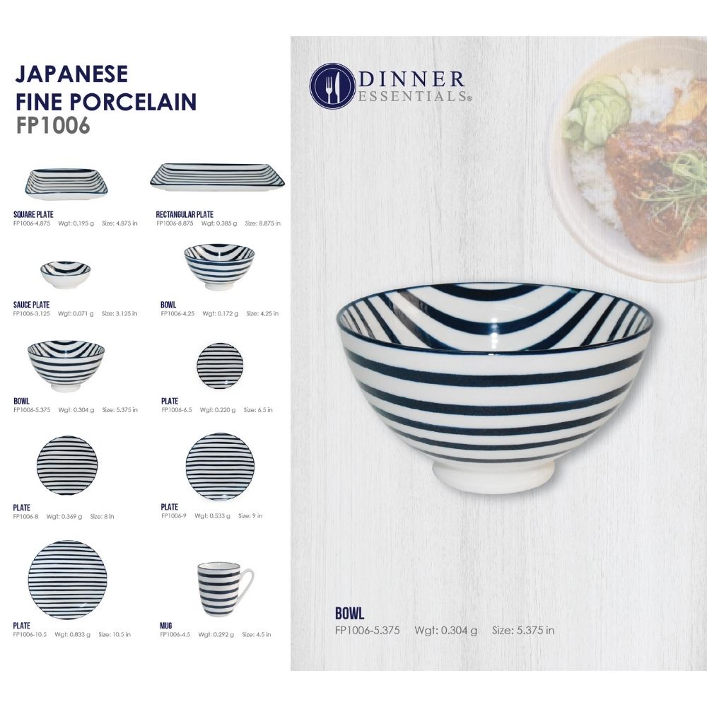 DINNER ESSENTIAL Decorative Printed Bowl 5.375inch (2)