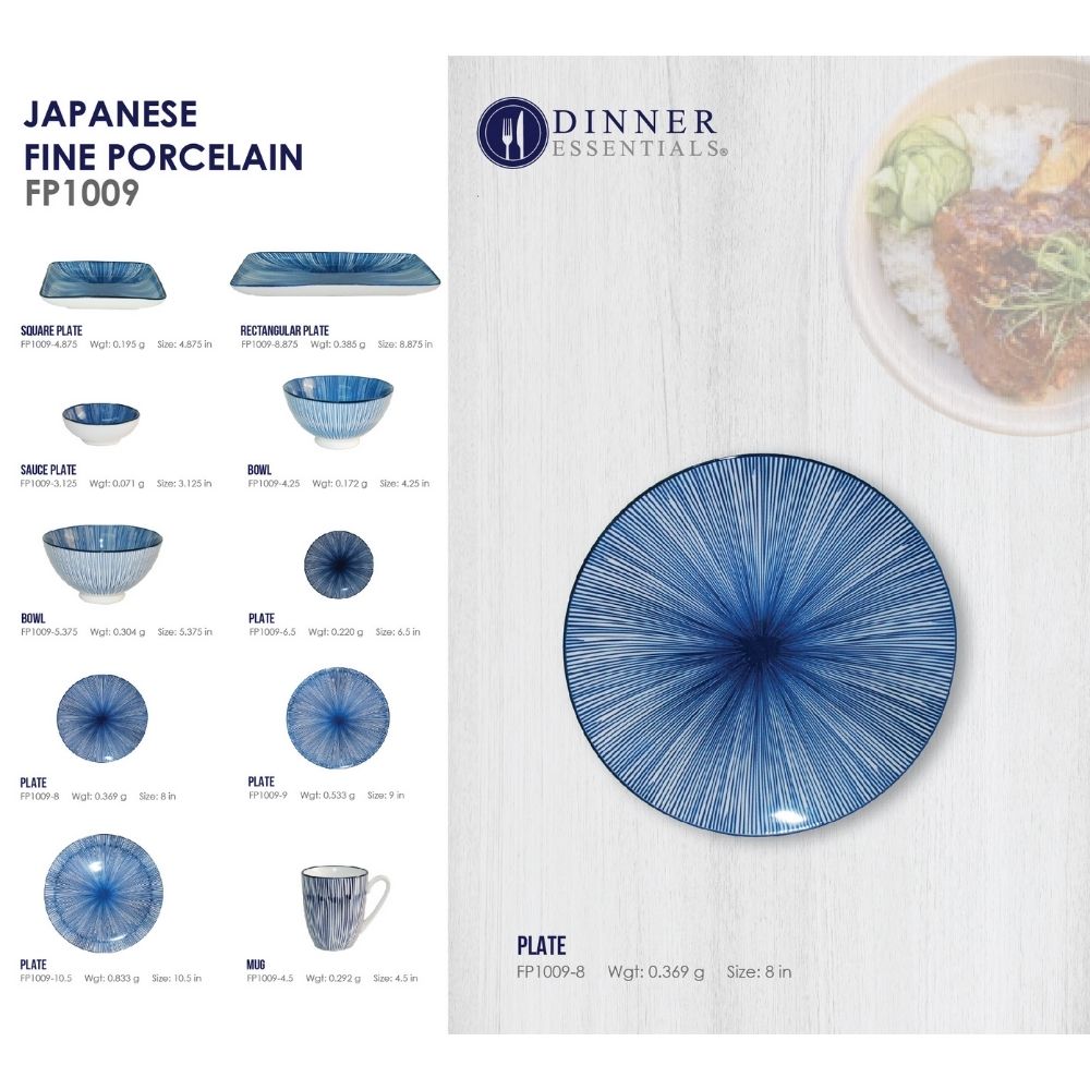 DINNER ESSENTIAL Decorative Printed Salad Plate 8inch (5)