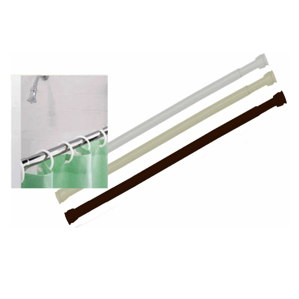 Shower Curtain Tension Rod With Multiple Size and Color Variations
