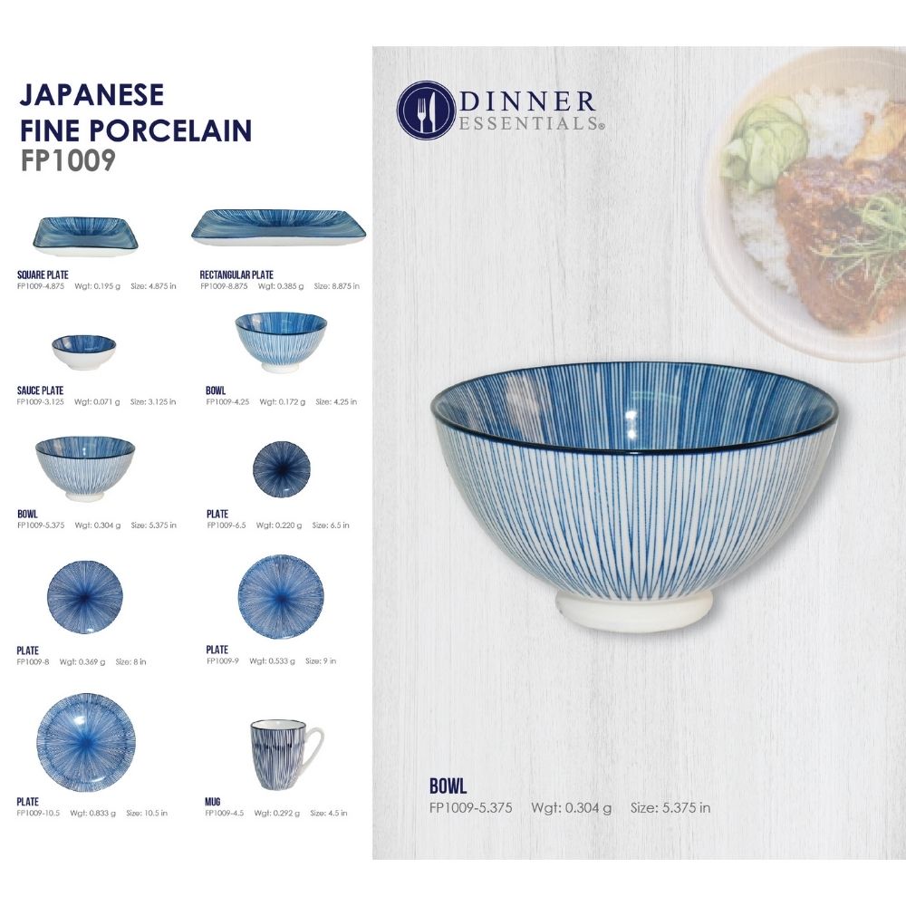 DINNER ESSENTIAL Decorative Printed Bowl 5.375inch (5)