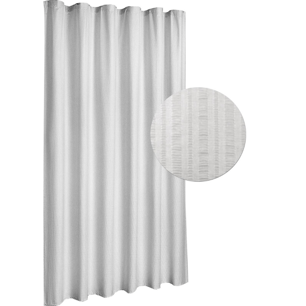 CASA BELLA Shower Curtain Plain Embossed With Multiple Color Variations