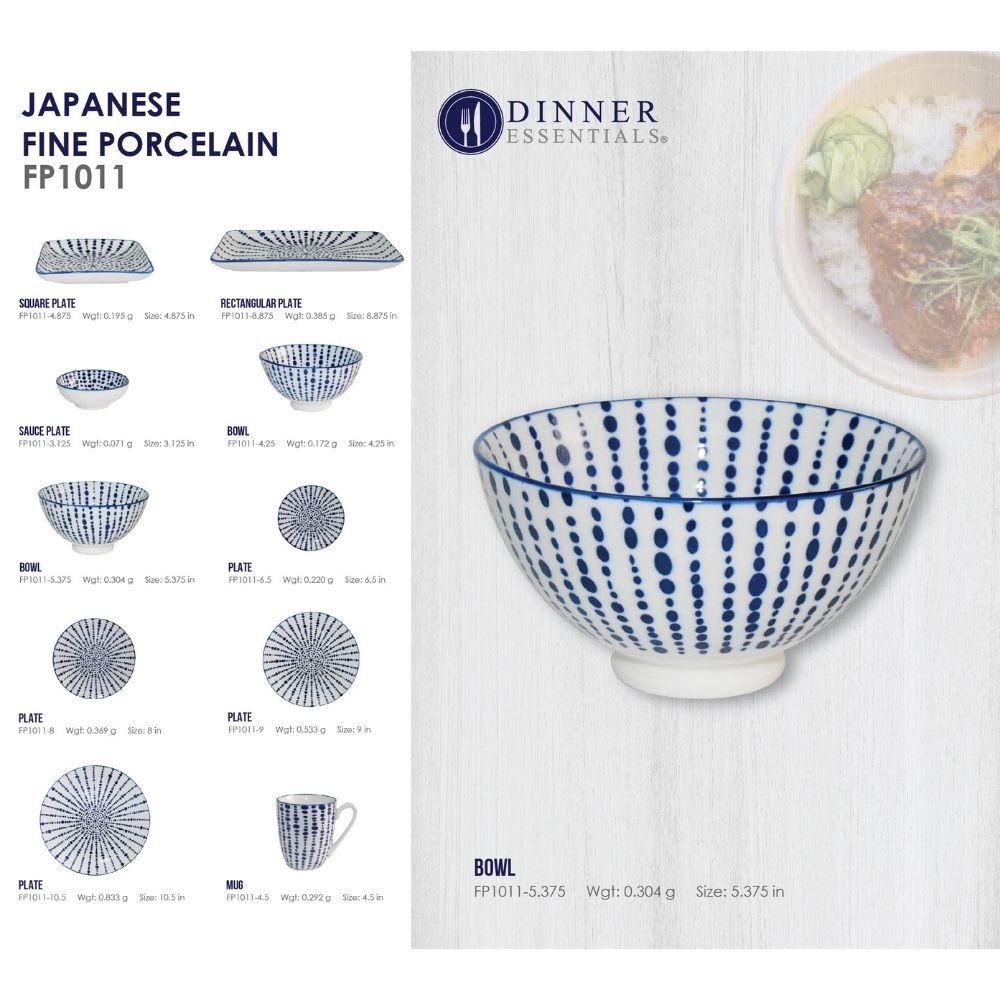DINNER ESSENTIAL Decorative Printed Bowl 5.375inch (6)