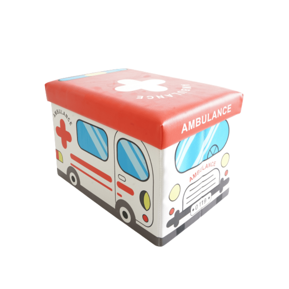 Kids Rectangular Foldable Seat Storage Ottoman