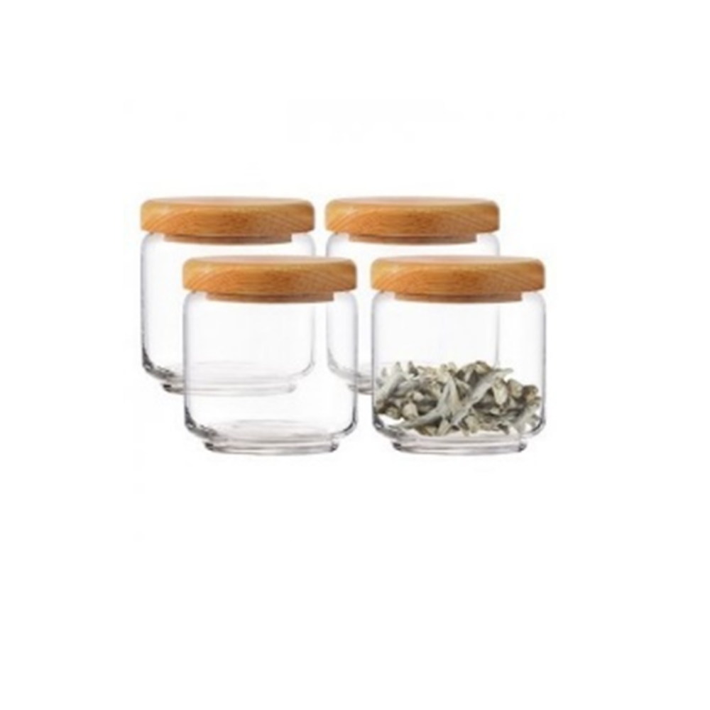 OCEAN Pop Jar Wood Cover, Canister, Food Storage