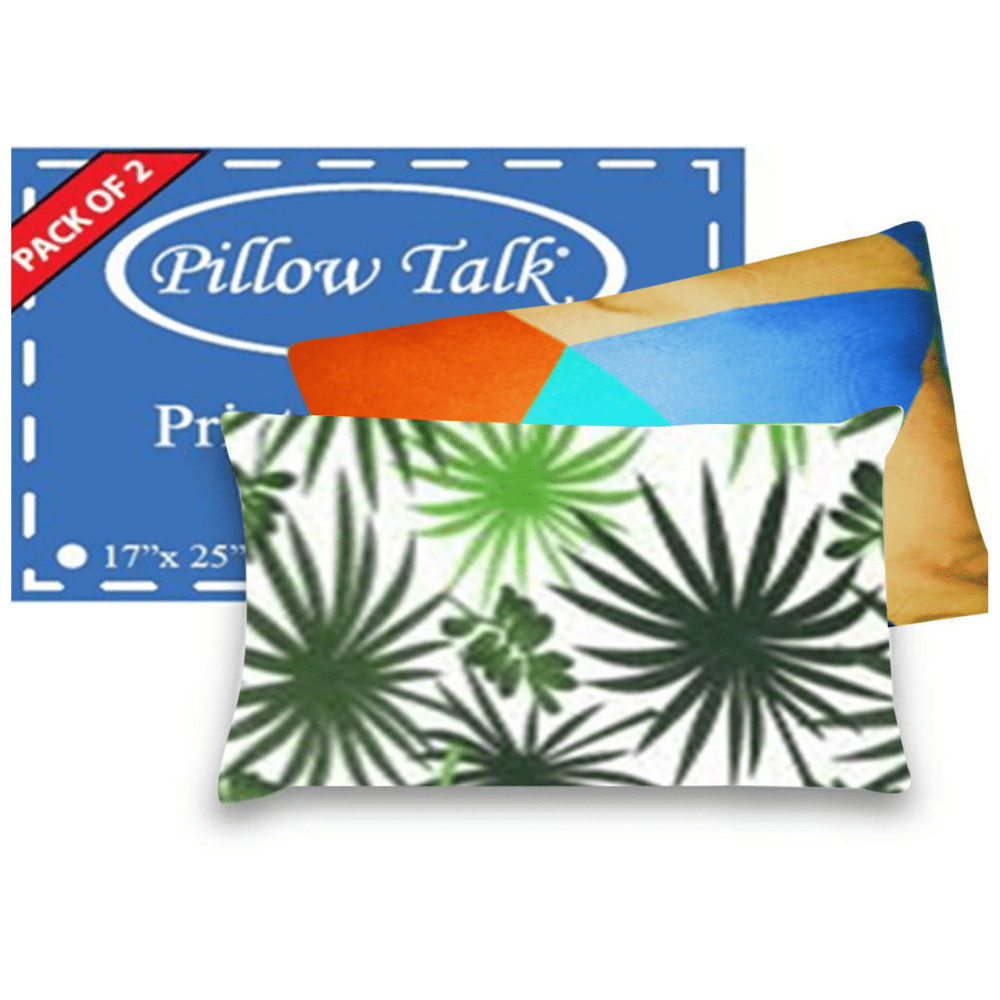 PILLOW TALK Bed Pillow Pack of Two Assorted Printed Design With Multiple Size Variations