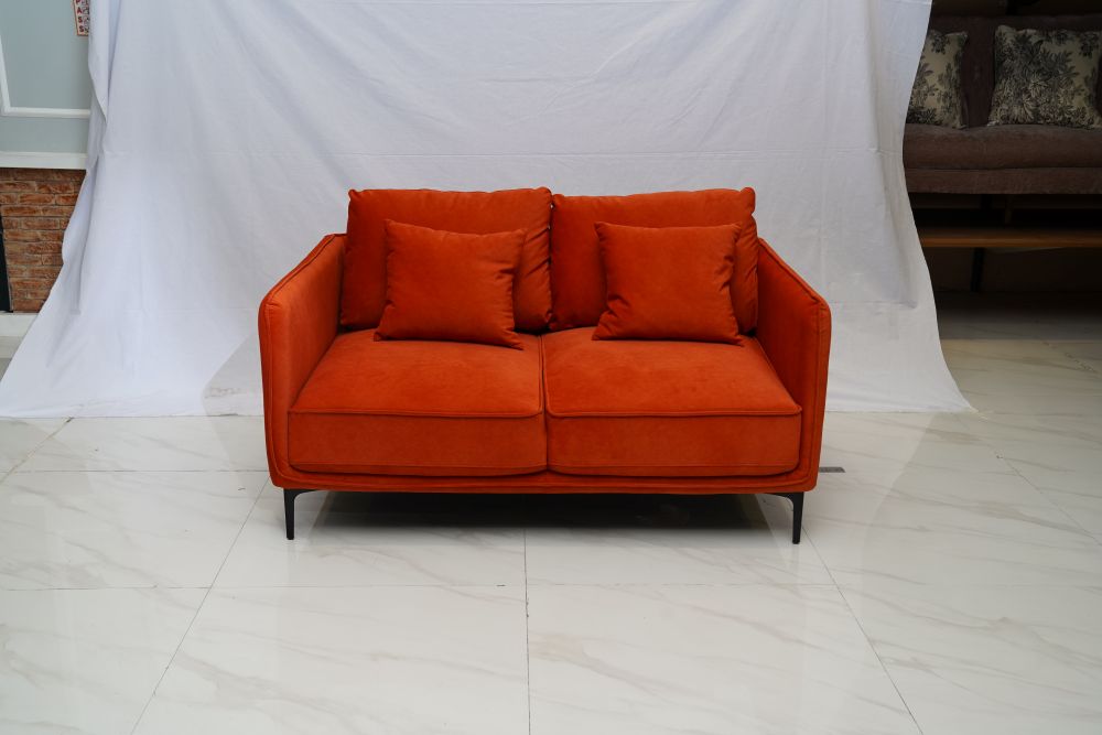 Abode Pieces Lav 3-2-1 Sofa Set in Orange Fabric