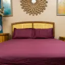 LINENS N' THINGS 3 Piece Set Bedsheet Cotton 300 Thread Count Purple With Multiple Size Variations