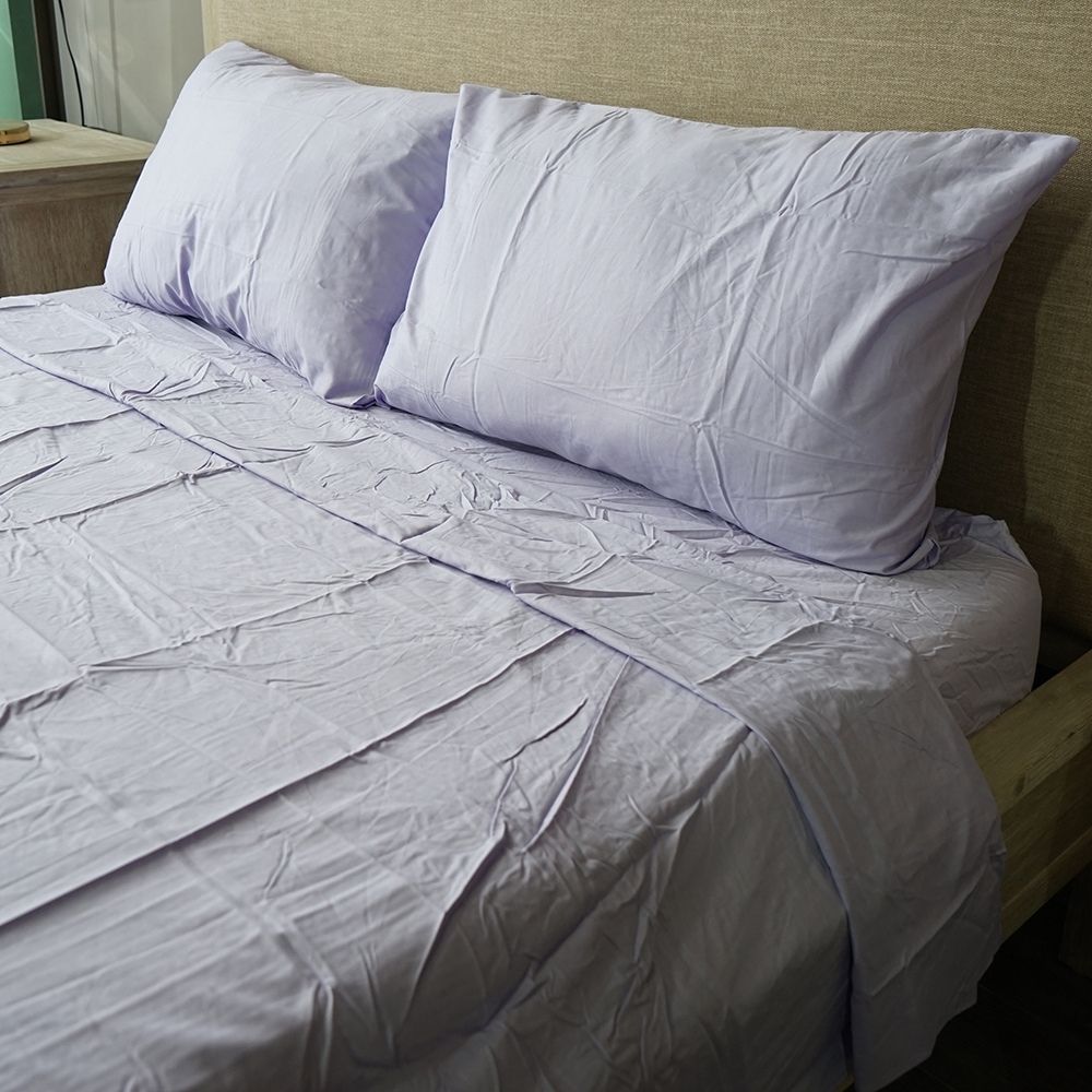 LINENS N' THINGS 4 Piece Set Bedsheet Cotton 300 Thread Count Light Purple With Multiple Size Variations