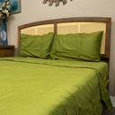LINENS N' THINGS 4 Piece Set Bedsheet Cotton 300 Thread Count Olive Green With Multiple Size Variations