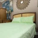 LINENS N' THINGS 4 Piece Set Bedsheet Cotton 300 Thread Count Mint Green With Multiple Size Variations