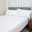 HOMETHREADS 3 Piece Set Bedsheet Hotel Collection Pearl White With Multiple Size Variations