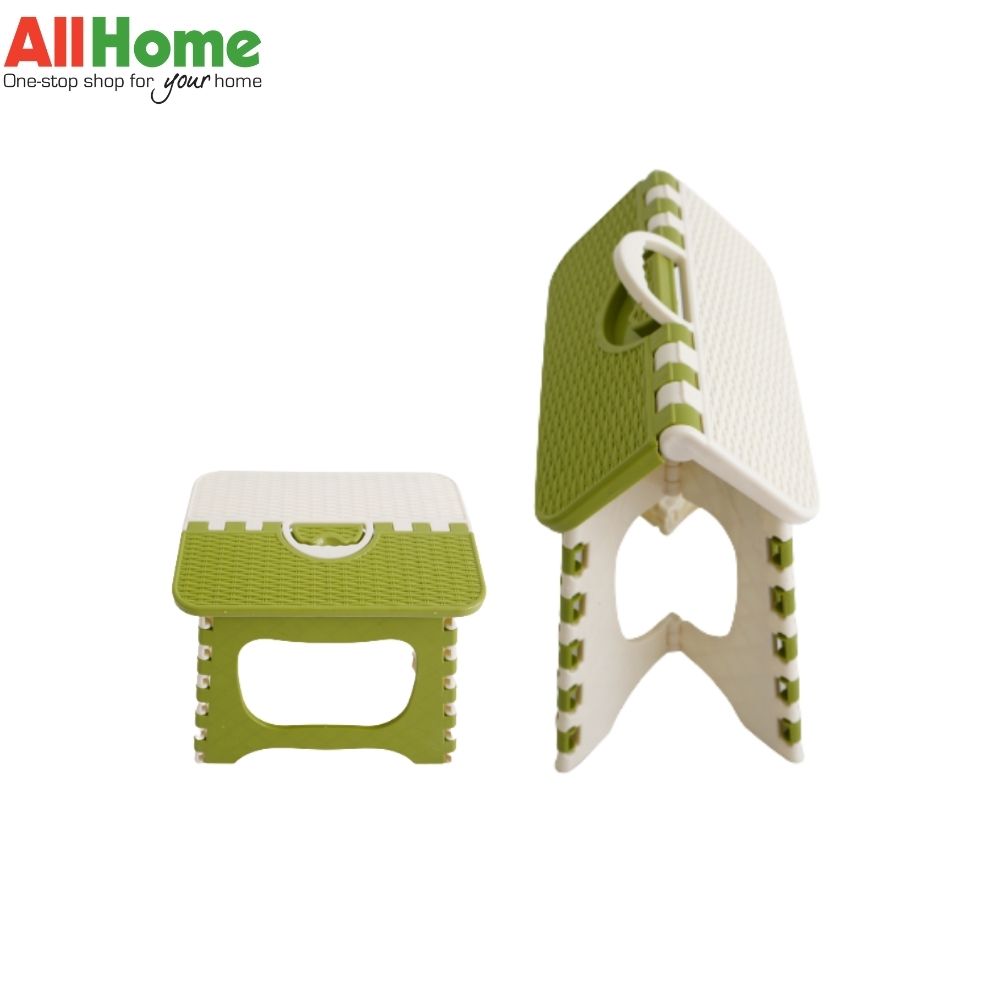 Foldable Laundry Stool Medium White/Green