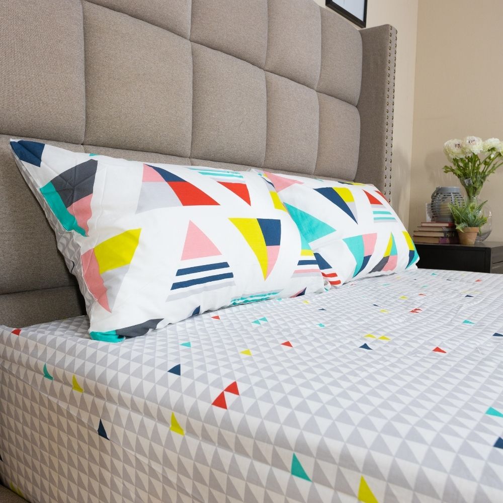 LIFESTYLE PICK N' GO 3 Piece Set Bedsheet Cotton-Blend Cleo With Multiple Size Variations