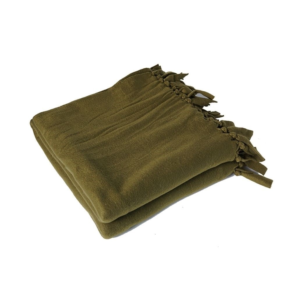 SNUGGLES Blanket Polar Fleece Ribbon 60" x 90" Olive