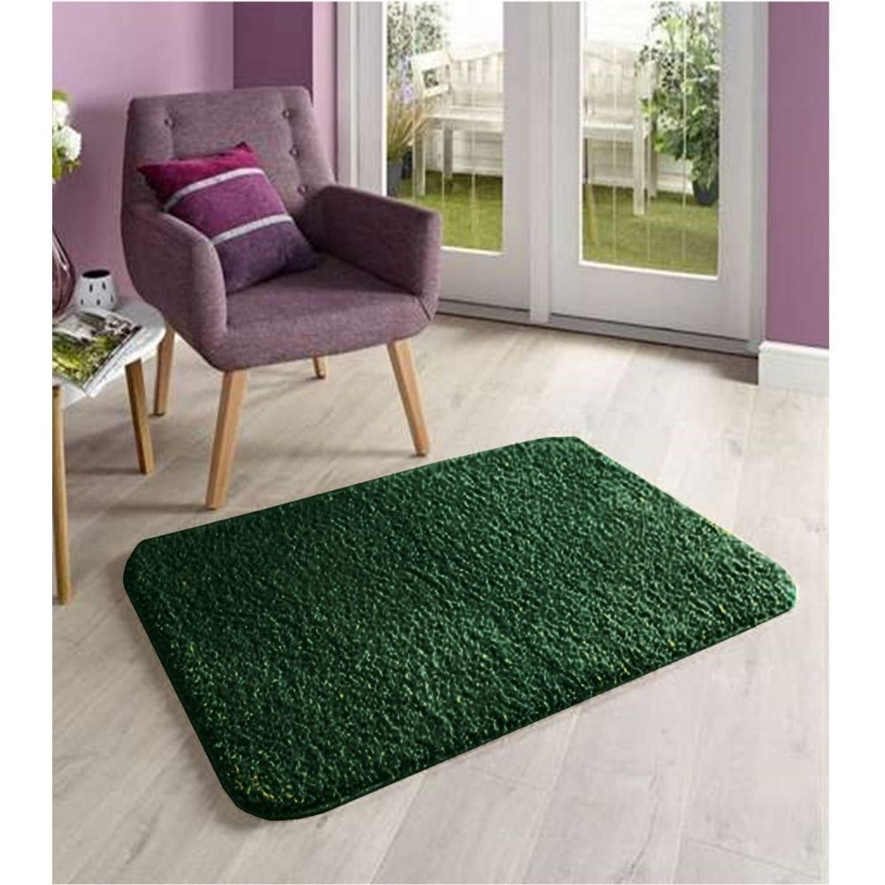 BARE FOOT Microfiber Bathroom Rug Olive Green With Multiple Size Variations