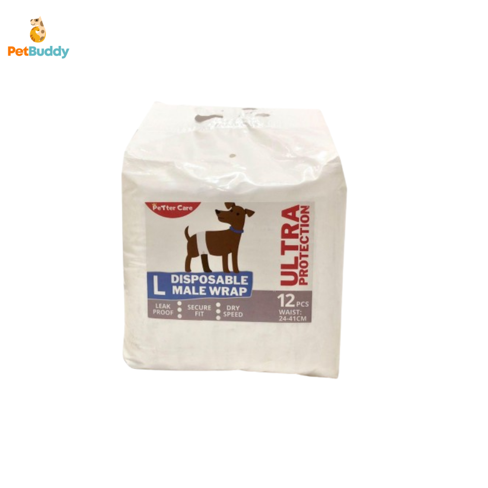 PETTERCARE DISPOSABLE MALE WRAPS 12PCS