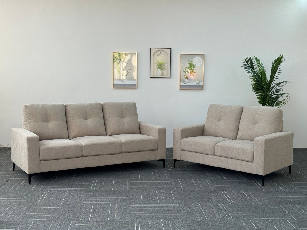 Abode Pieces Laxa 3-2 Sofa Set in Sand Fabric