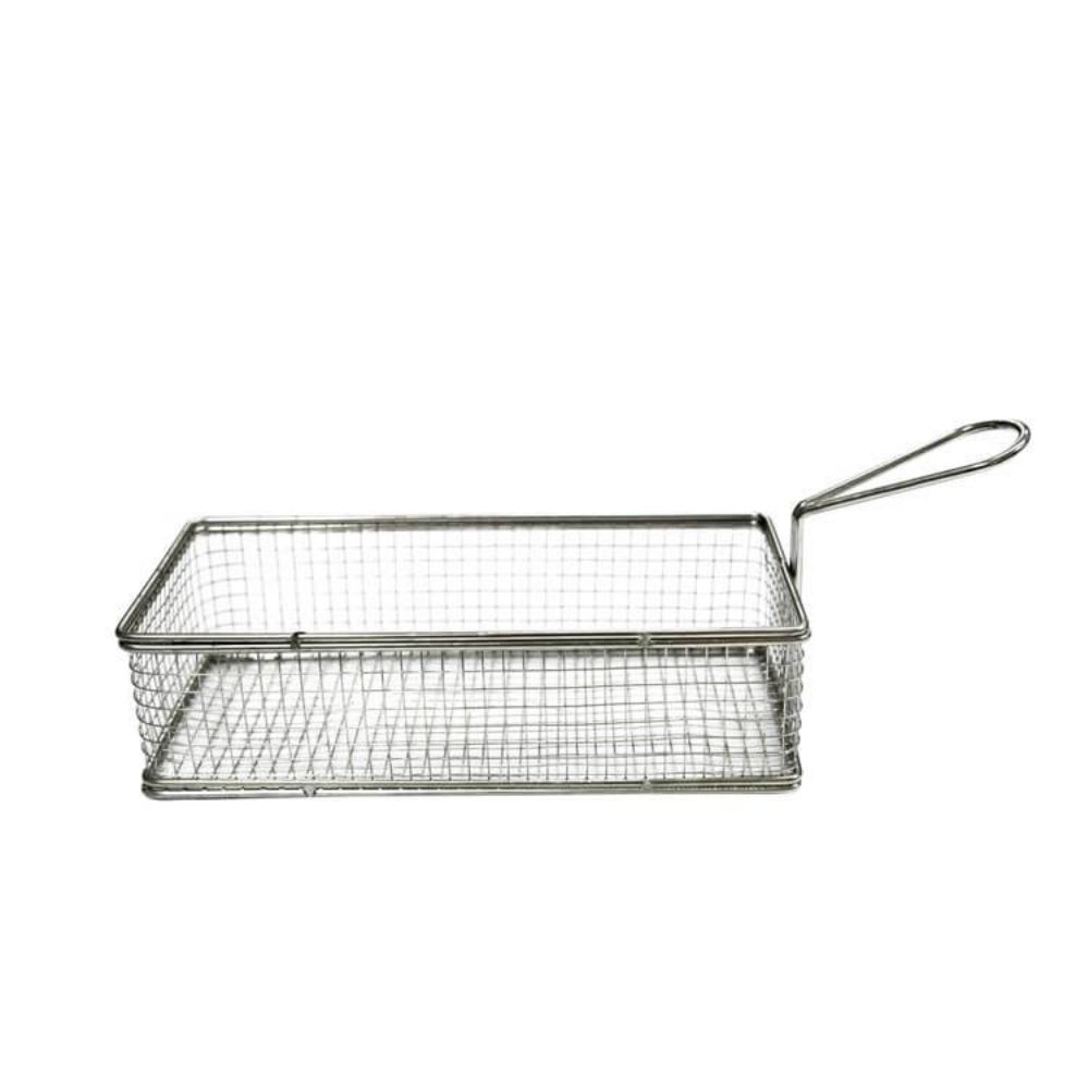 MASFLEX Stainless Steel Rectangular Basket French Fries for Fried Food Rack Great Space Saver 29.5x10.5x10cm