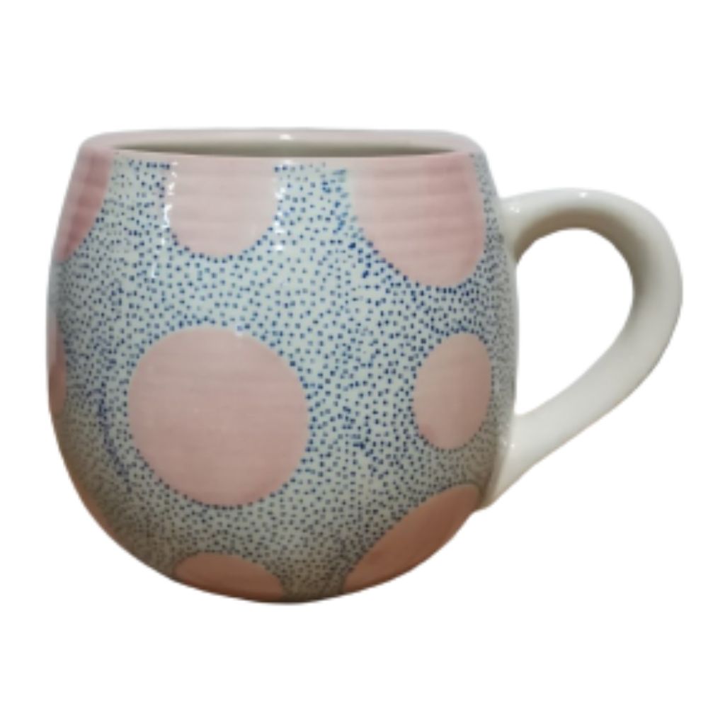 ONAIDA Handpainted Mug Polka Pink