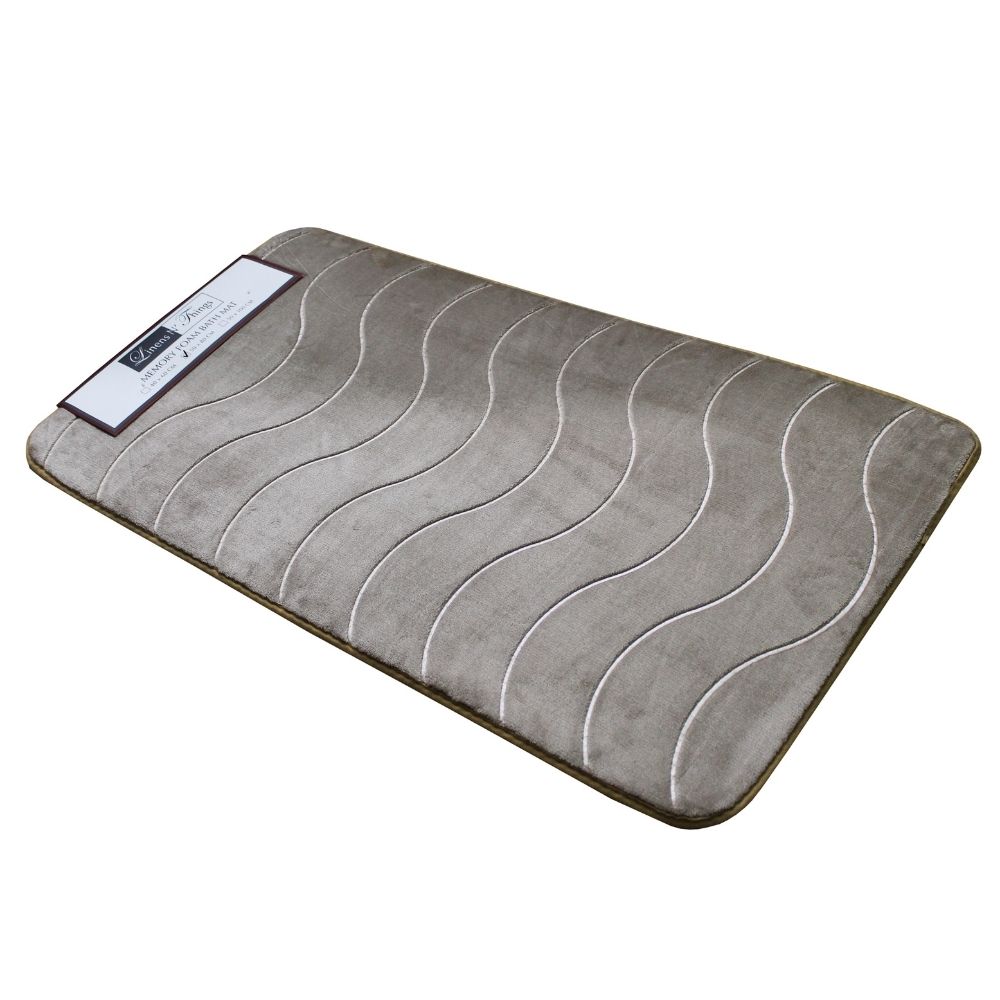 LINENS N' THINGS Memory Foam Bathroom Mat Wave 50X80 Taupe
