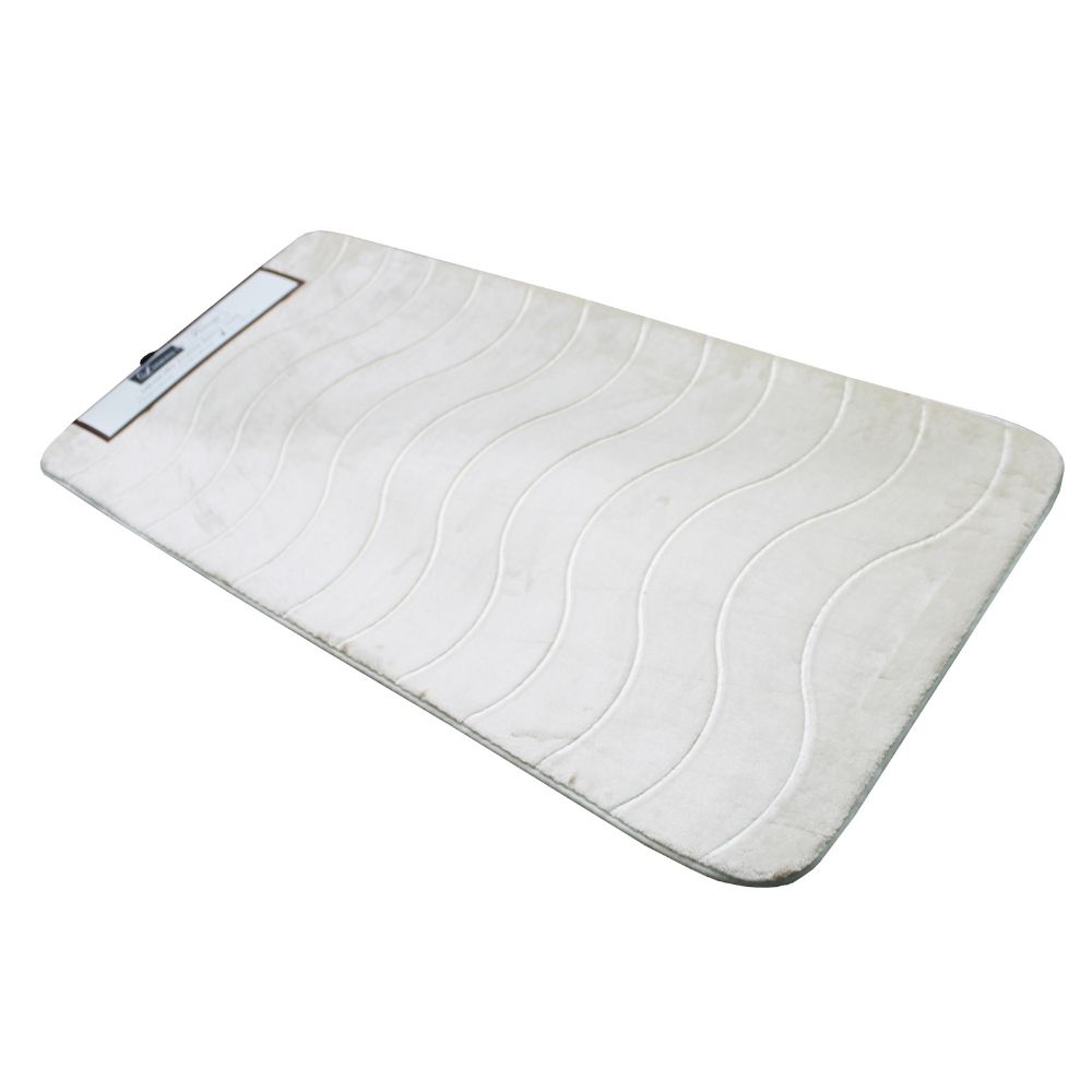 LINENS N' THINGS Memory Foam Bathroom Mat Wave Wave 50X80 Sand Dollar